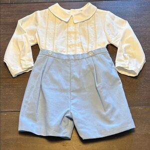 New Luli & Me Blue/White 2-Piece Top and Bottom Short Set